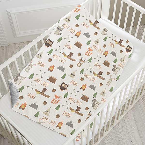 Woodland Adventure Personalized Baby Blankets - 20253