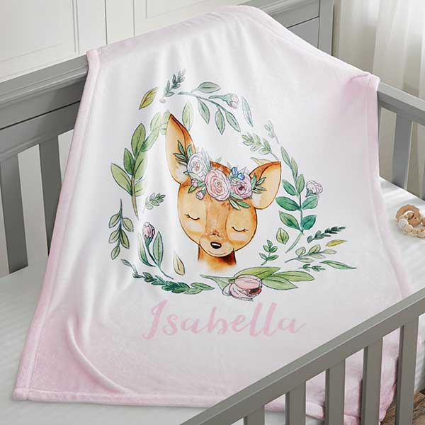 personalized deer baby blanket