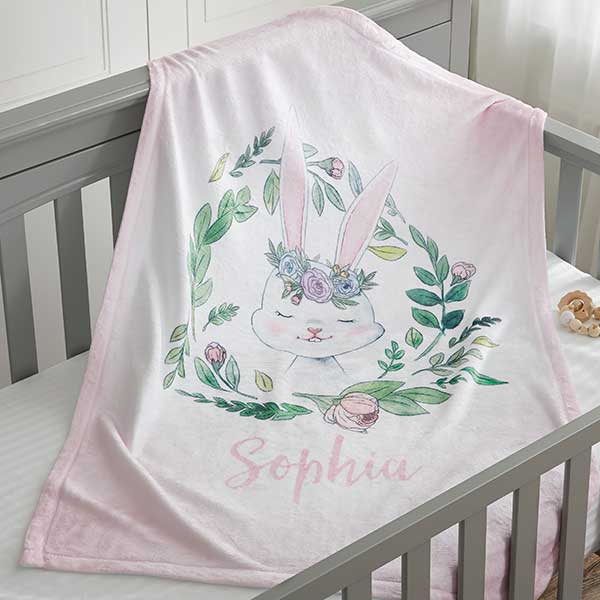 Woodland Baby Girl Personalized Baby Blankets - 20254