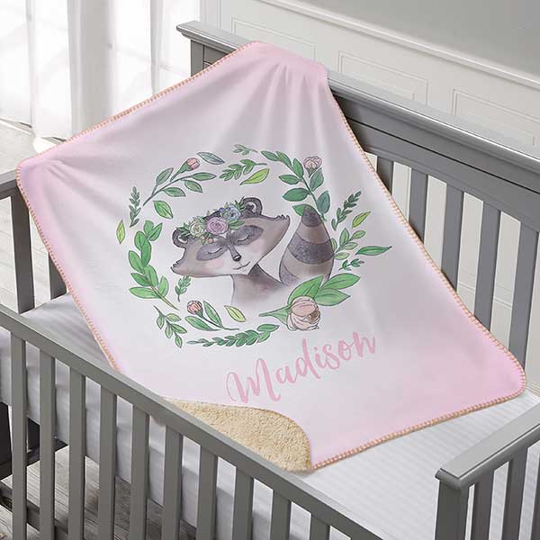 Woodland Baby Girl Personalized Baby Blankets - 20254