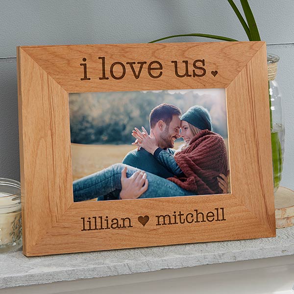 Engraved Wood Picture Frames - I Love Us - 20286