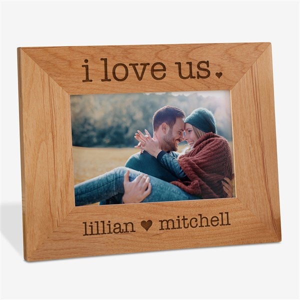 Engraved Wood Picture Frames - I Love Us - 20286