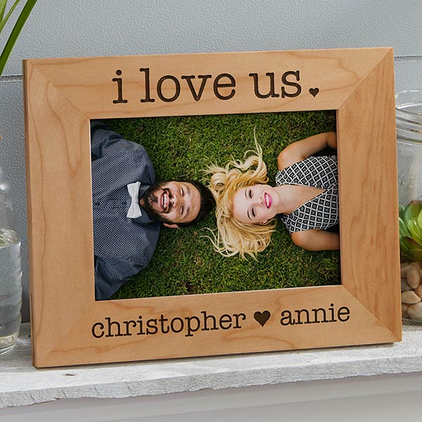 Engraved Wood Picture Frames - I Love Us - 20286