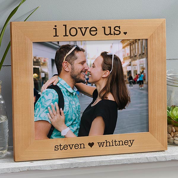 Engraved Wood Picture Frames - I Love Us - 20286