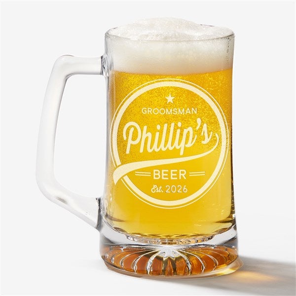 Personalized Beer Mugs For Groomsmen - Beer Label - 20401