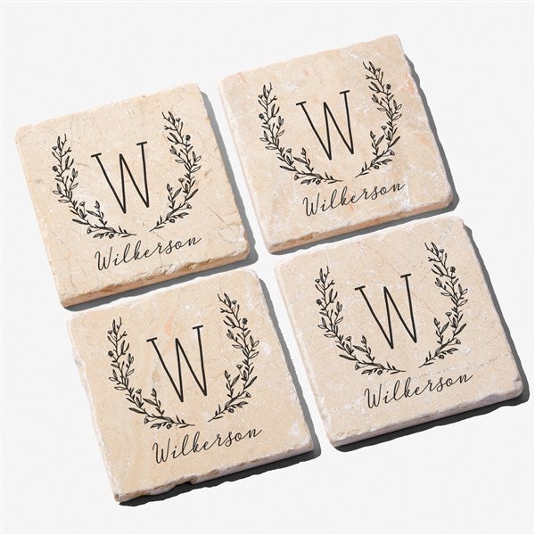 Personalized Stone Coasters - Floral Farmhouse - 20405