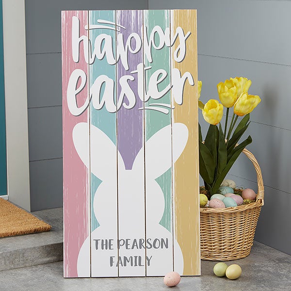 Personalized Wood Pallet Signs - Happy Easter - 20421