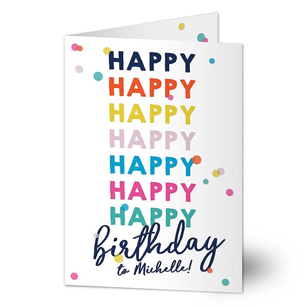 Personalized Birthday Card - Happy Happy Birthday - 20433