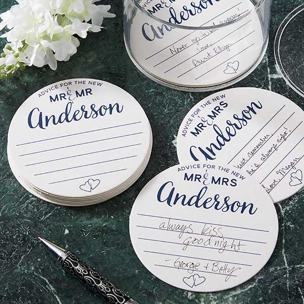 Wedding Advice Cards Personalized Paper Coasters - 20462