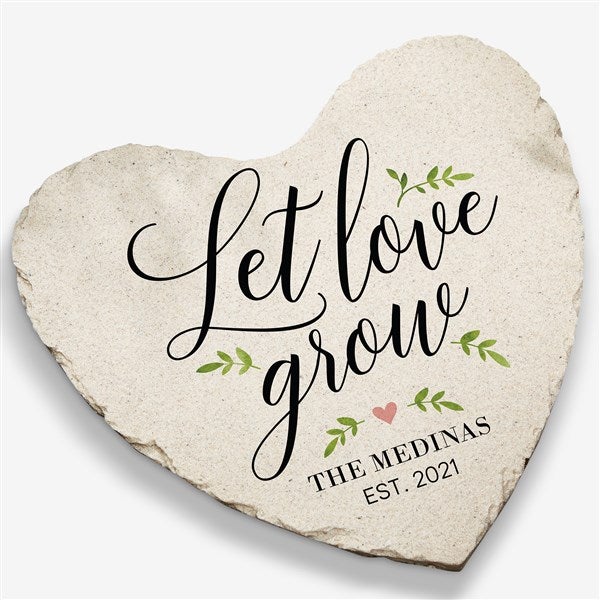 Personalized Heart Garden Stones - Let Love Grow - 20471