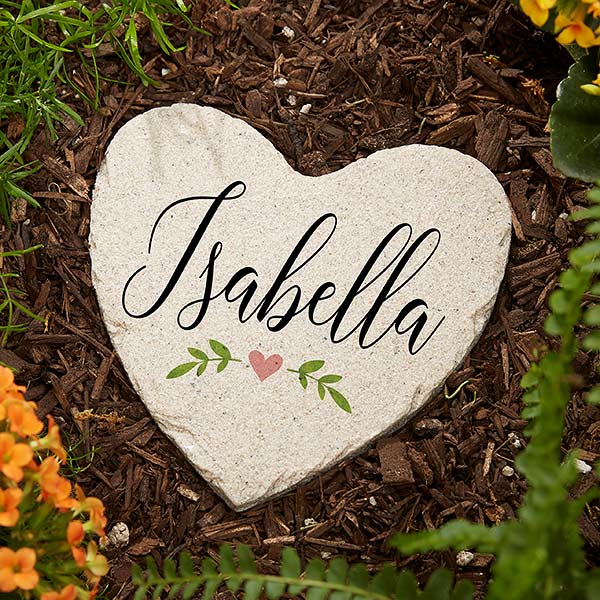 Personalized Heart Garden Stones - Let Love Grow - 20471