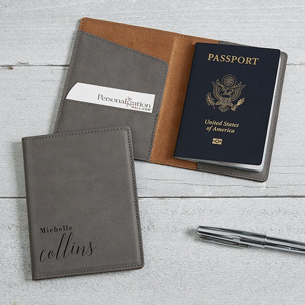 Personalized & Monogrammed Leather Passport Holder