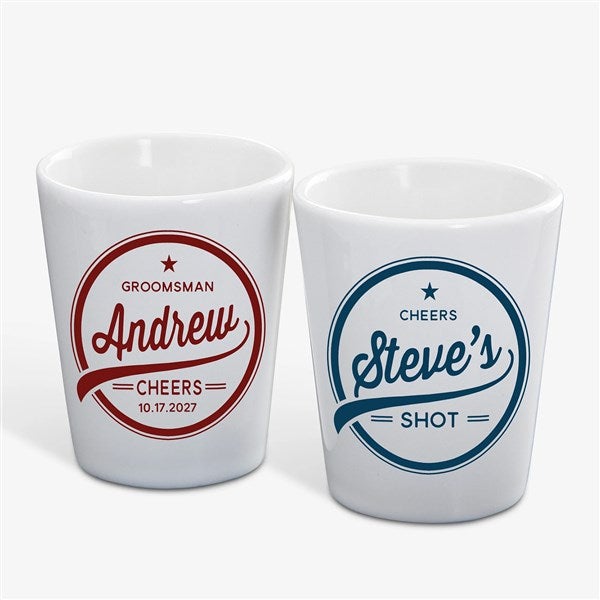 Personalized Groomsmen Shot Glasses - Groomsman Label - 20490