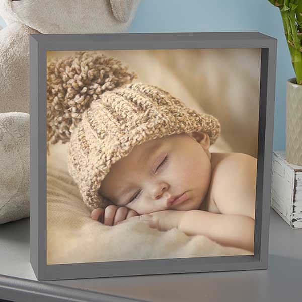 Personalized Baby Photo LED Light Shadow Box - 20533