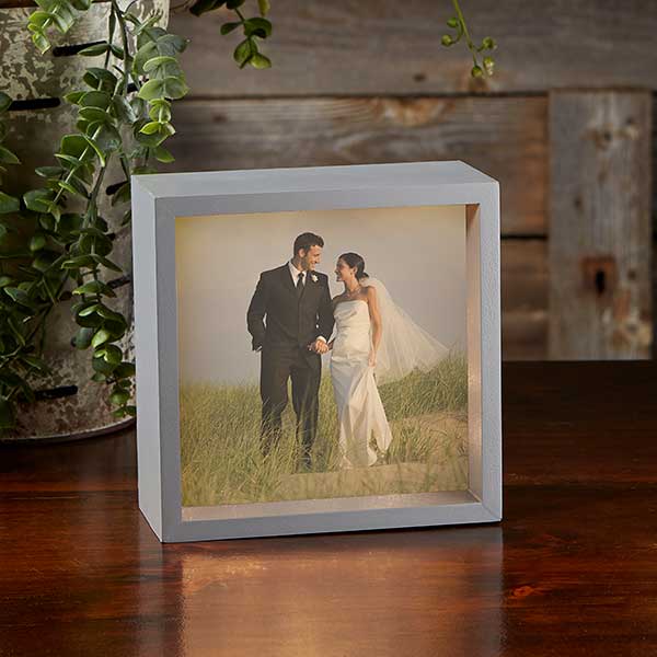 Personalized Wedding Photo LED Light Shadow Box - 20535