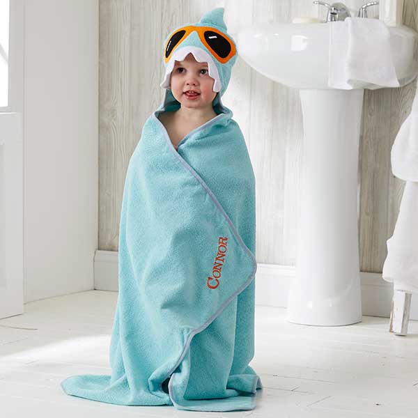 Personalized Shark Hooded Towel 