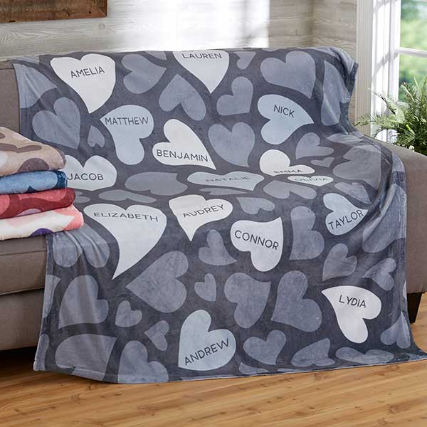 Personalized Blankets - Loving Hearts - 20545