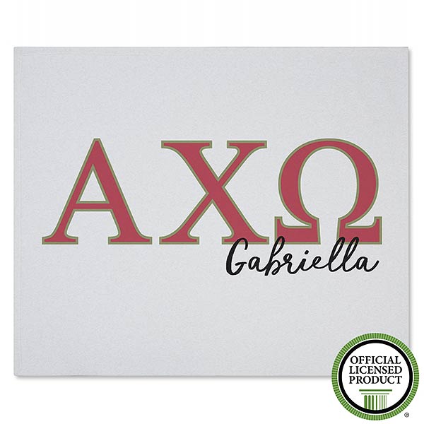 alpha chi omega personalized greek letter sweatshirt blanket chi omega greek letters