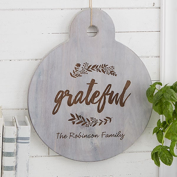 Personalized Round Wooden Serving Paddle - Cozy Kitchen - 20572
