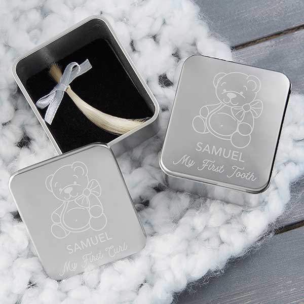 My First Tooth & Curl Personalized Keepsake Boxes - 20582