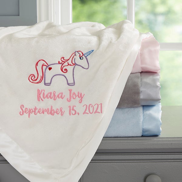 personalised unicorn blanket