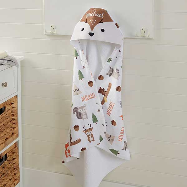 Personalized Hooded Towels - Woodland Adventure - 20618