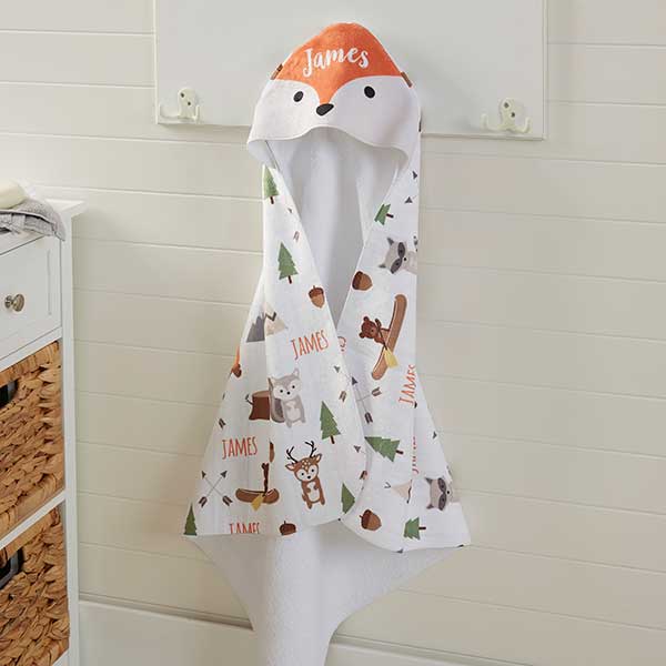 Personalized Hooded Towels - Woodland Adventure - 20618