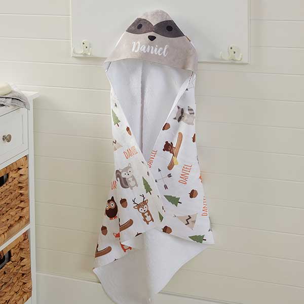 Personalized Hooded Towels - Woodland Adventure - 20618