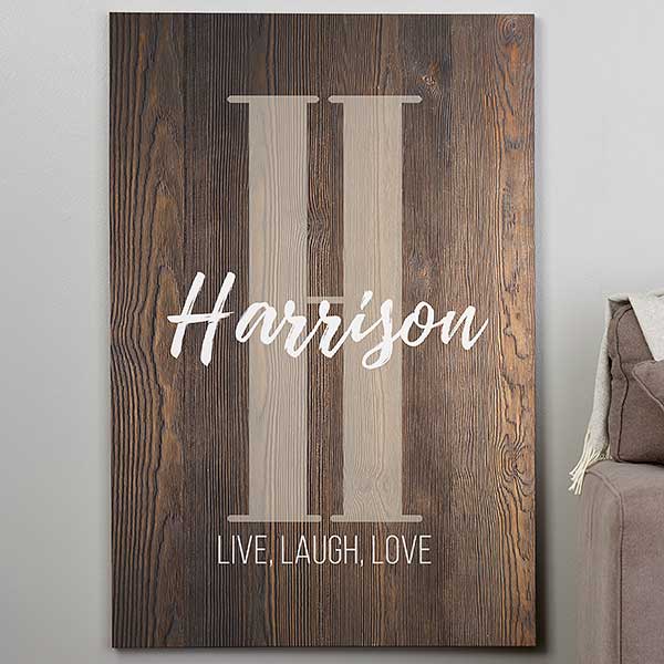 Personalized Canvas Prints - Rustic Farmhouse Initial - 20621