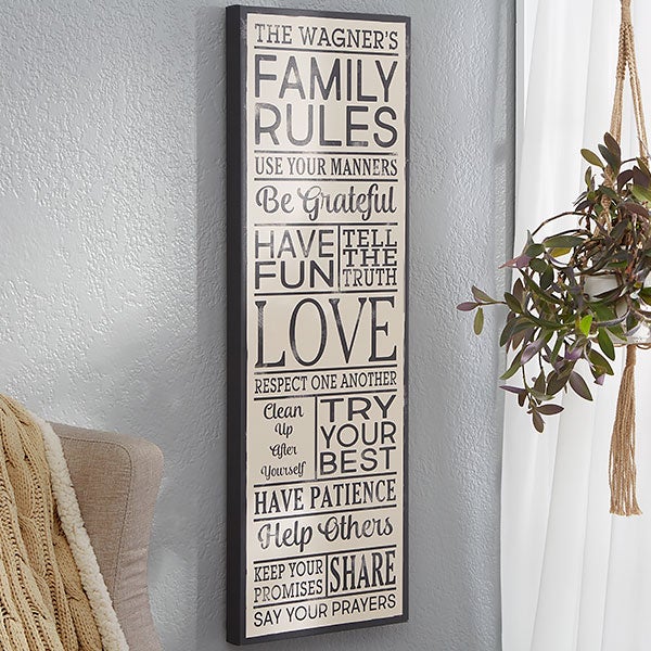 Family Rules happiness love Home decor wall high quality Canvas print art gift 