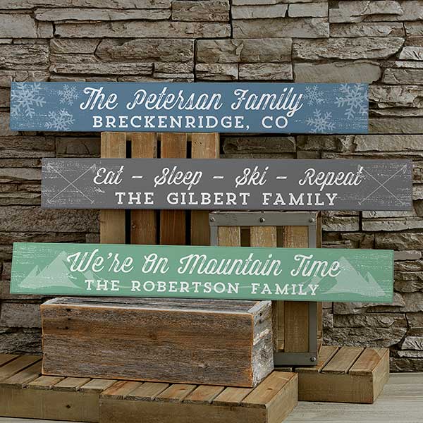 Rustic Winter Personalized Wooden Sign - 20645