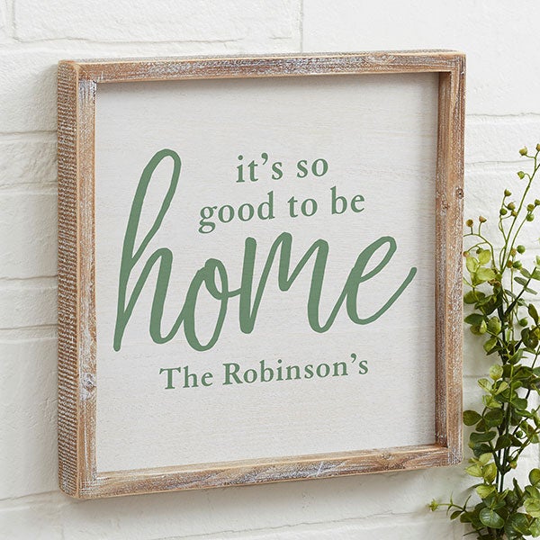 Good To Be Home Personalized Rustic Wall Art - 20686