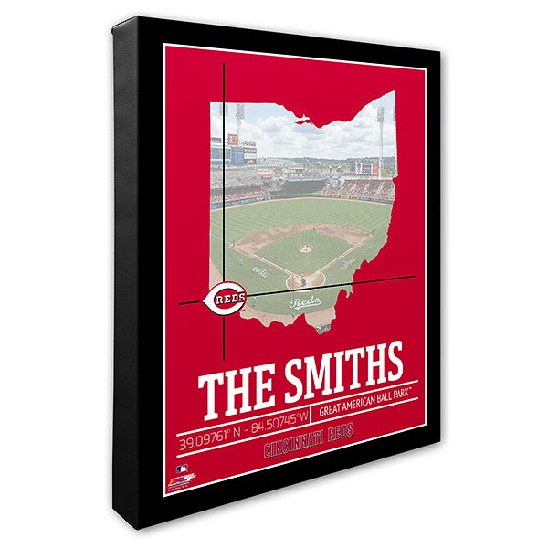 MLB-Cincinnati Reds 15x18 MATTED and FRAMED Personalized Stadium Print
