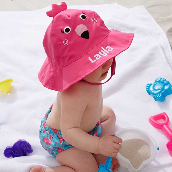 pink baby sun hat