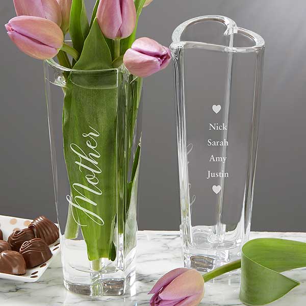Engraved Orrefors Crystal Vase For Mom - 20762