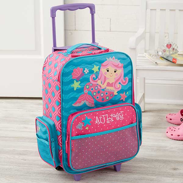 AGSDON Kids Suitcase for Girls, Cute Mermaid Rolling Luggage Wheels for  Children Toddler