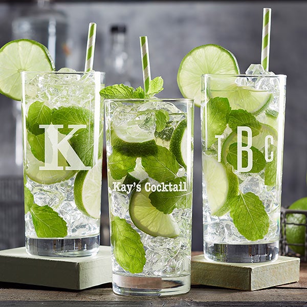 Personalized Cocktail Glasses - Classic Celebrations - 20819