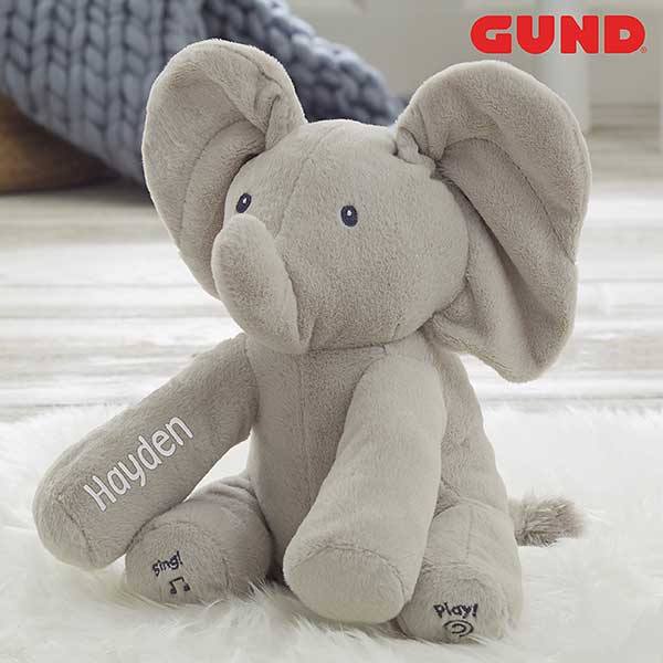 personalized gund baby animated flappy the elephant plush toy