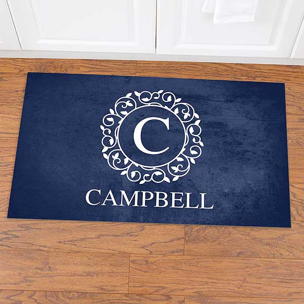 Personalized Kitchen Mats - Circle & Vine Monogram - 20892