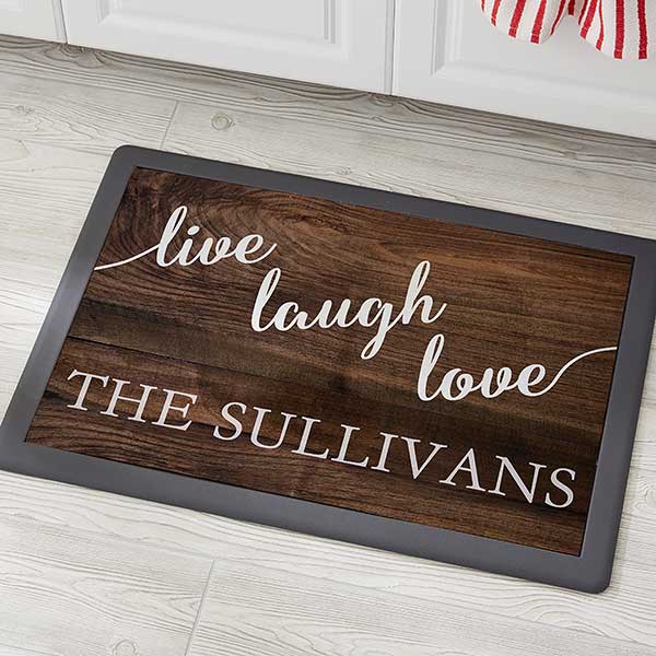 Live Laugh Love 18x27 Personalized Kitchen Mat For The Home Live Laugh Love Personalized Kitchen Mat 18x27