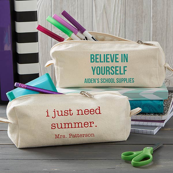 Personalized Canvas Pencil Case - Add Any Text - 20913