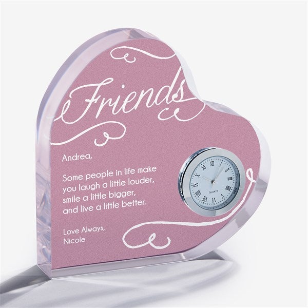 Friends Forever Personalized Heart Clock - Friend Gift - 20932