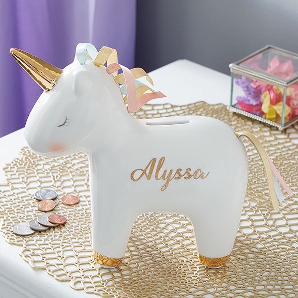 plush unicorn piggy bank