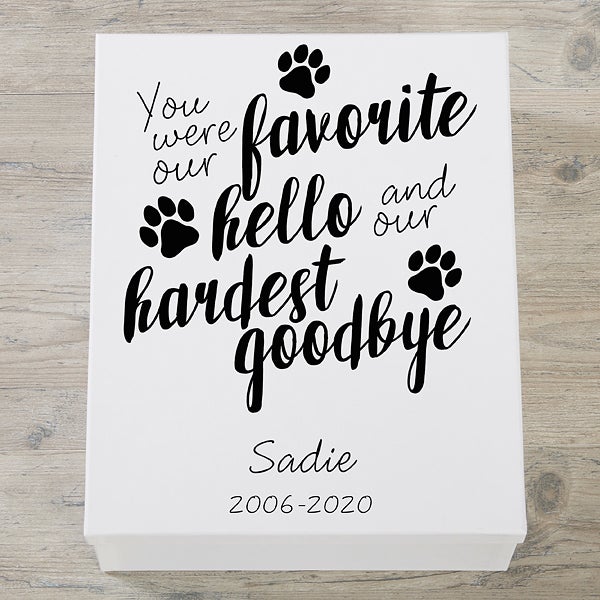 Personalized Pet Memory Box - Paw Prints On My Heart - 20949