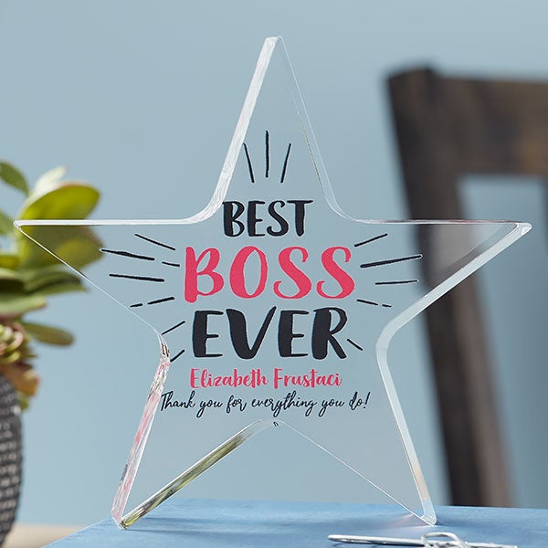 Personalized Best Boss Ever Award Star - 20957