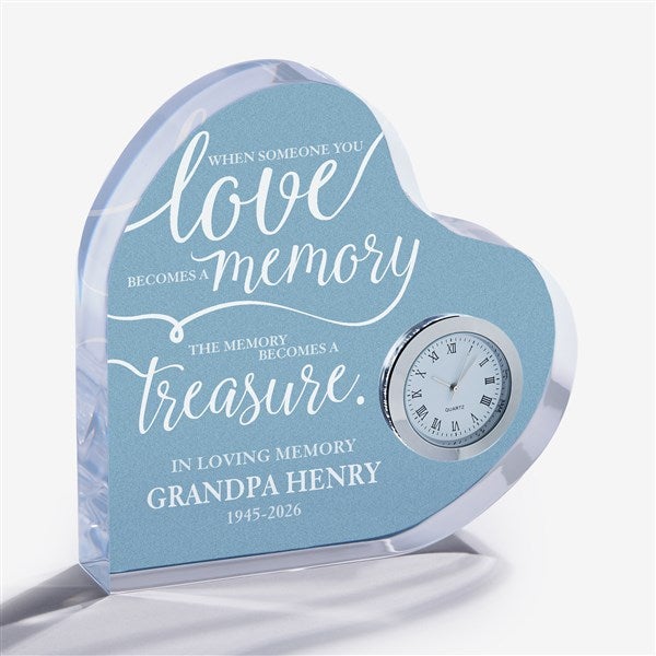 Personalized Heart Shaped Clock Memorial Gift - 20959