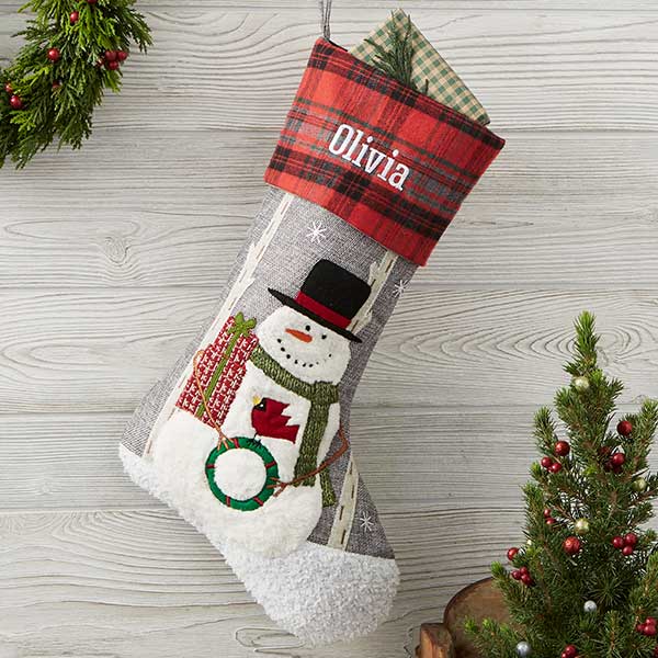 Personalized Plaid Character Christmas Stockings - 20996
