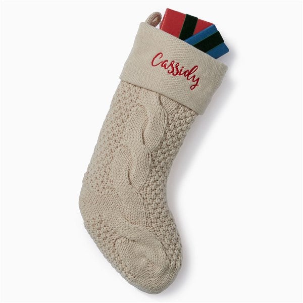 Cozy Cable Knit Personalized Christmas Stocking - 21010