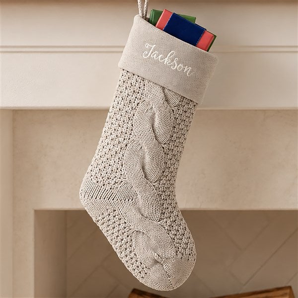 Cozy Cable Knit Personalized Christmas Stocking - 21010