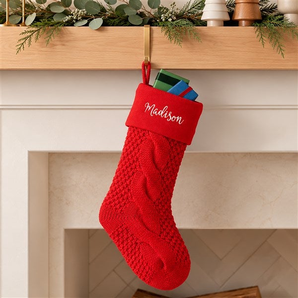 Cozy Cable Knit Personalized Christmas Stocking - 21010